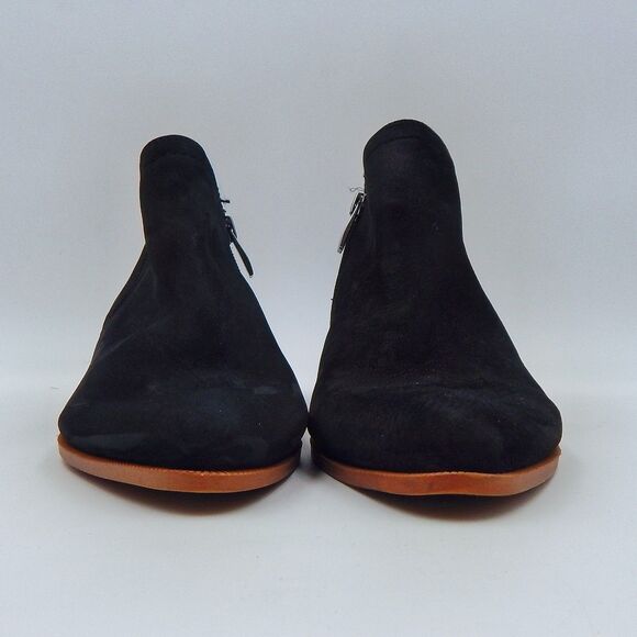 Franco Sarto Laslo Ankle Booties Women's SZ 7.5M Black Suede Leather Zipper - Picture 3 of 11